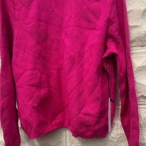 Nicole Miller Hot Pink Heart Sweater